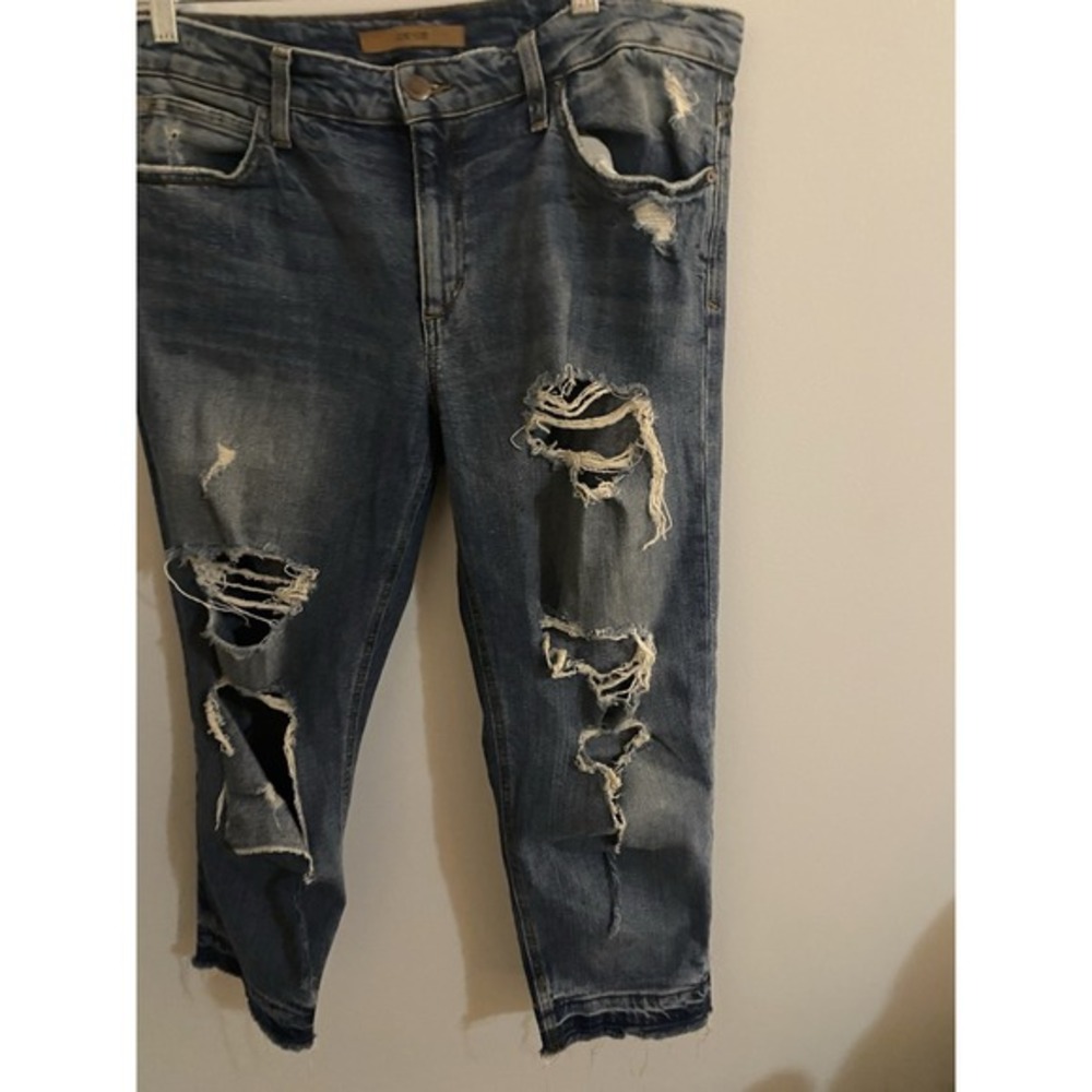 Joes Jeans Medium Wash Distressed Boyfriend Billie Ankle Straight Jeans Size 30 - Picture 5 of 7